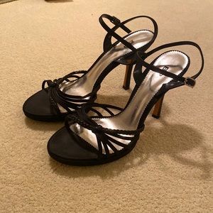 BP Black Strappy Braided Heels